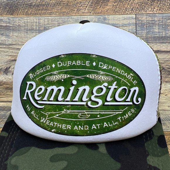 Remington Mens Trucker Hat Camo USA Hunting Fishing Camping Baseball Cap - Picture 3 of 8